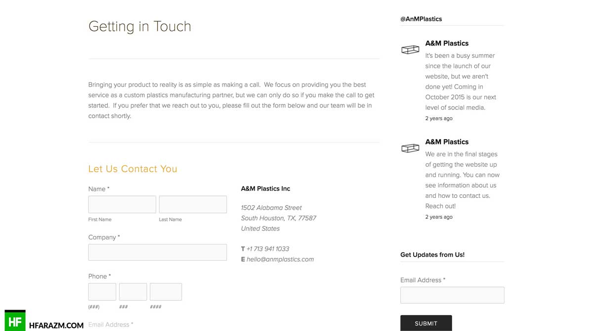 am-plastics-contact-page-web-design-development-portfolio-hfarazm