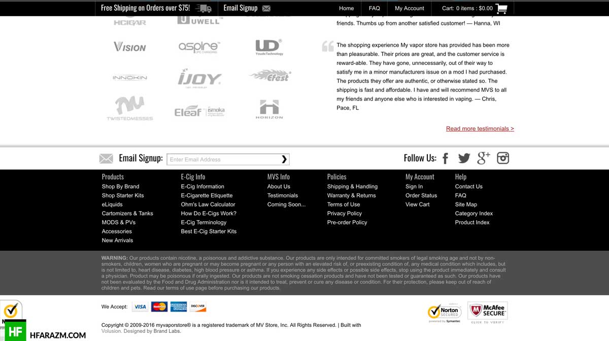 vapor-store-footer-section-web-optimization-seo-review-portfolio-hfarazm