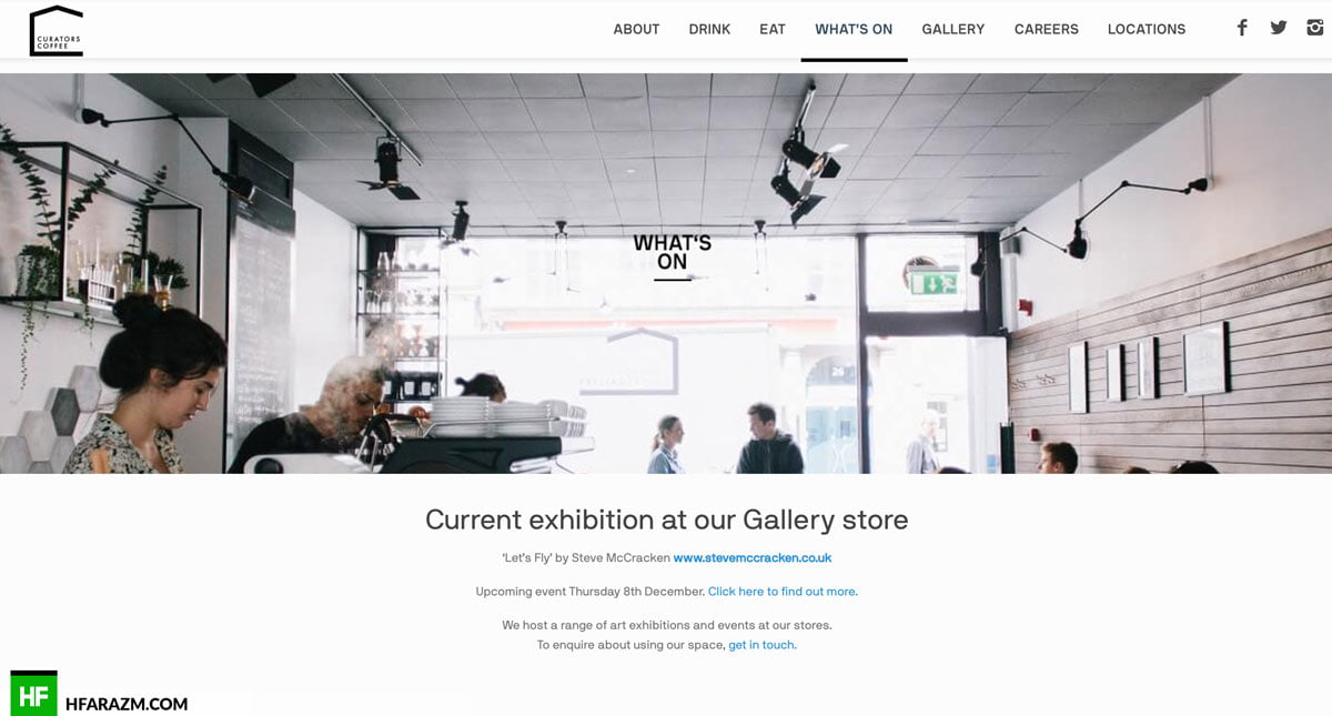 Curators Coffee UK, London Web design Hfarazm