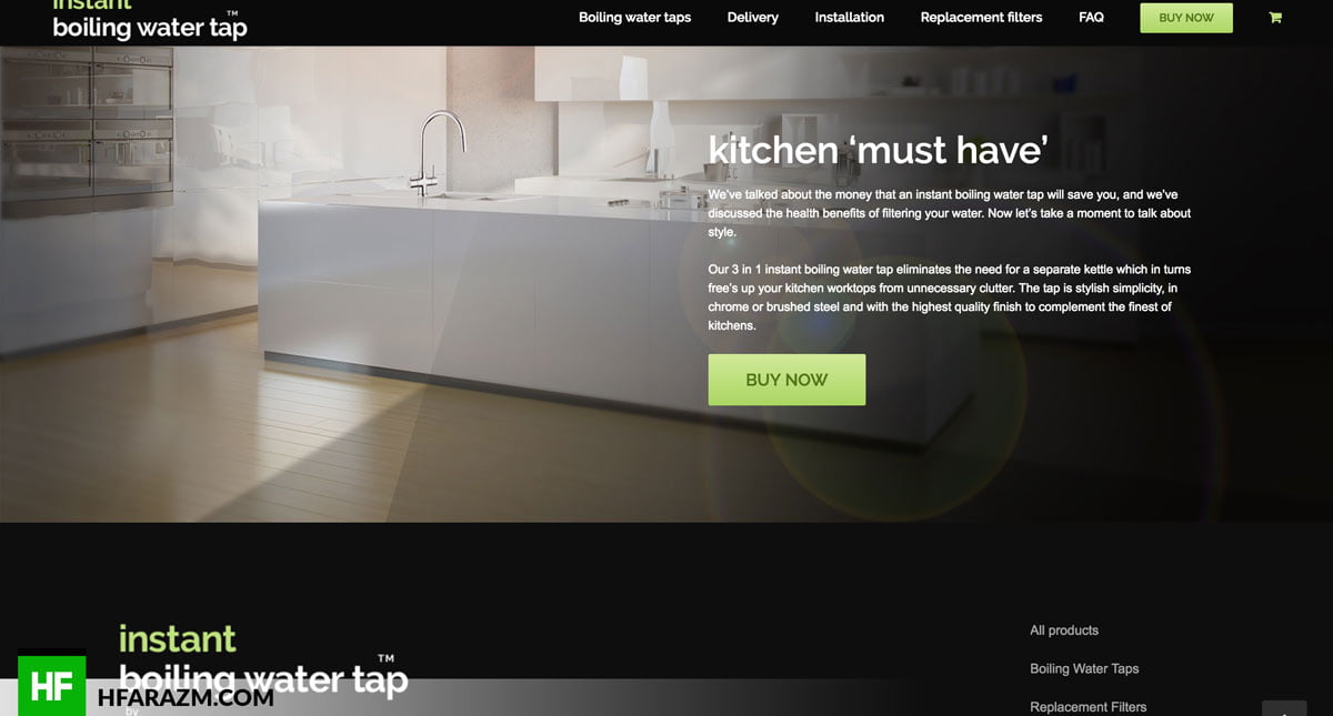 Instant boiling homepage Web design Hfarazm