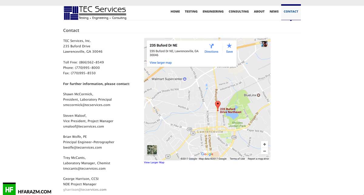 tec-services-contact-page-web design-development-optimization-portfolio-hfarazm