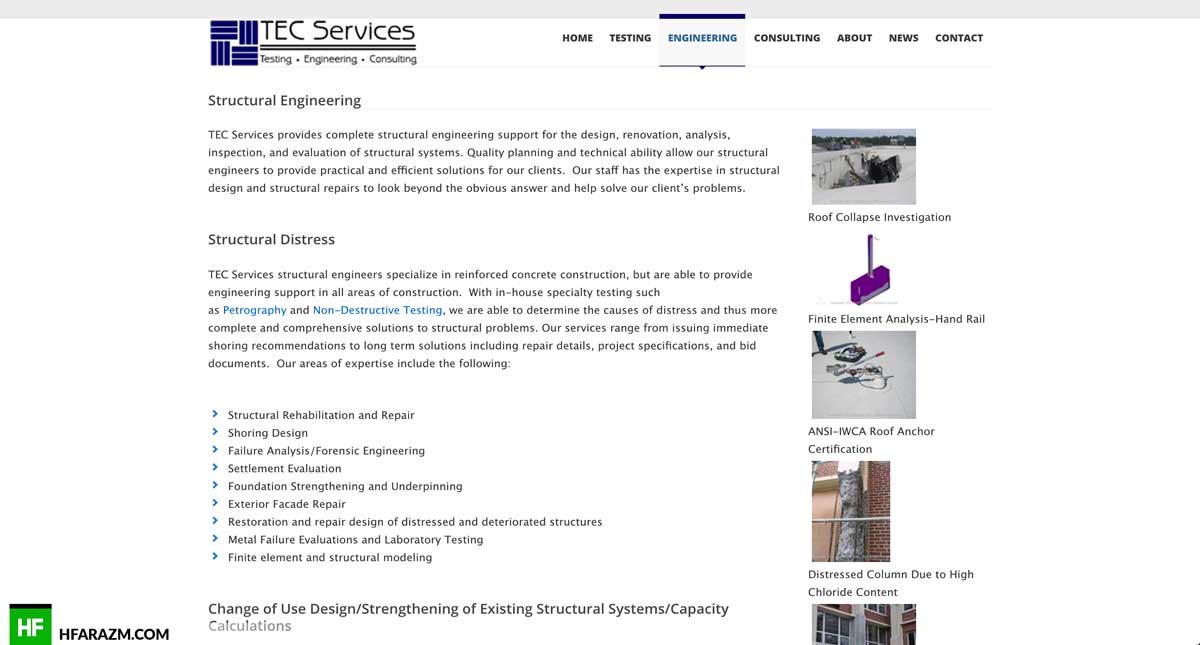 tec-services-engineering-page-web design-development-optimization-portfolio-hfarazm