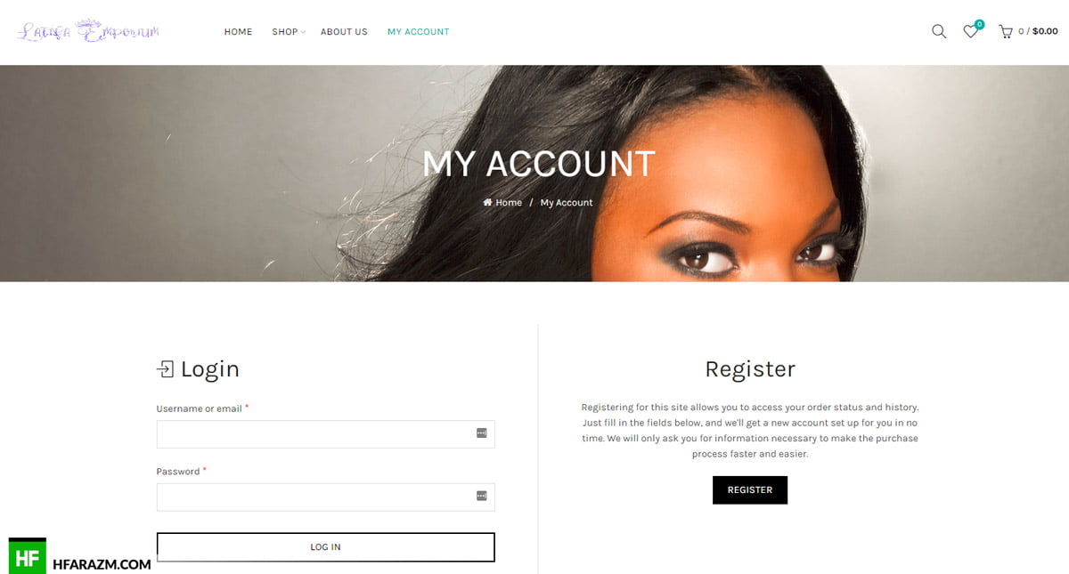 Latifa Emporium Home Page My Account Web Design and Development by Hfarazm Software