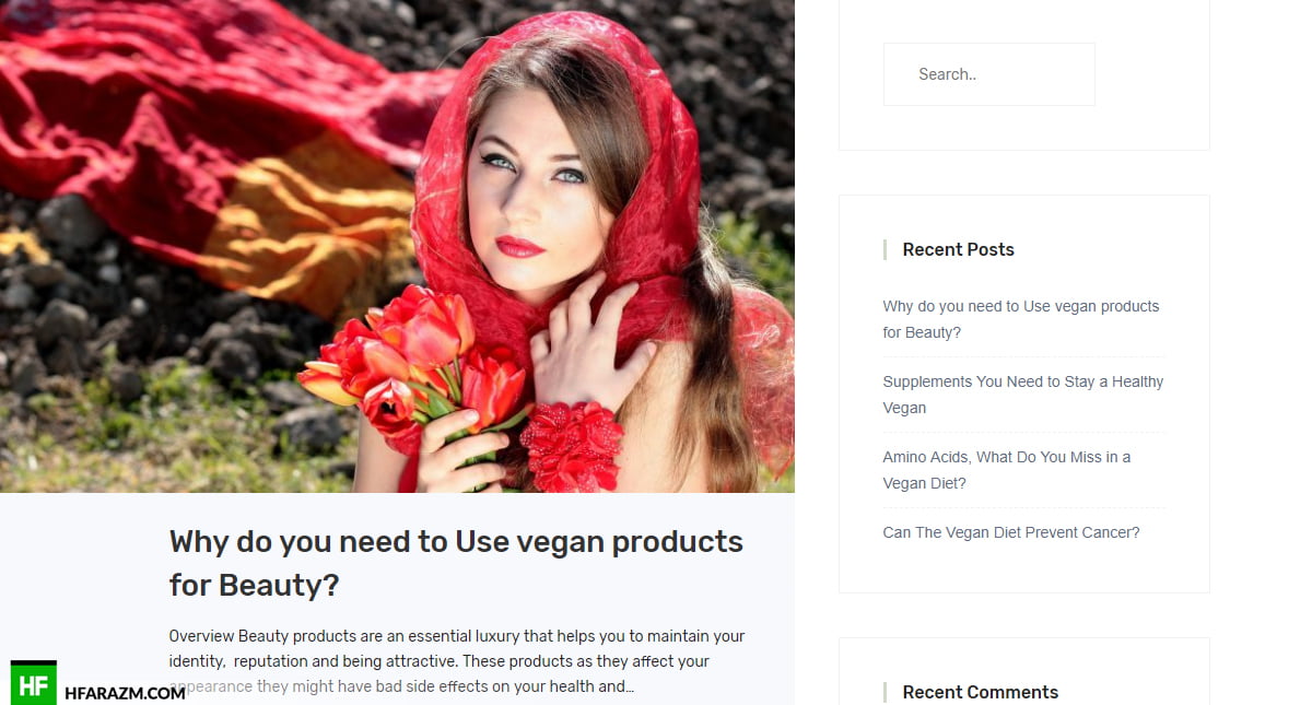 Veganera Blog Page Web Design and Development by Hfarazm Software